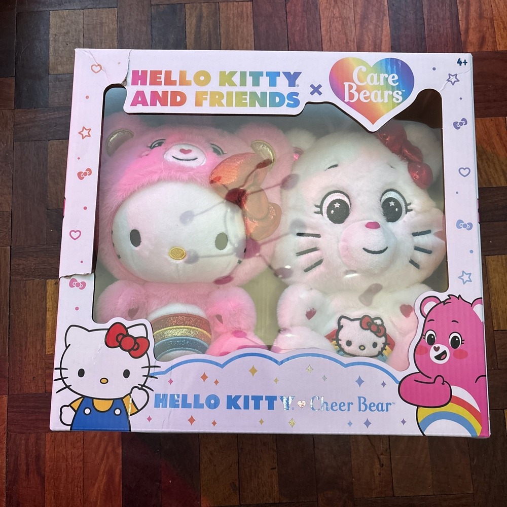 Hello Kitty And Friends X Care Bears Cheer Bear Collectible Plush 2 Pack‎